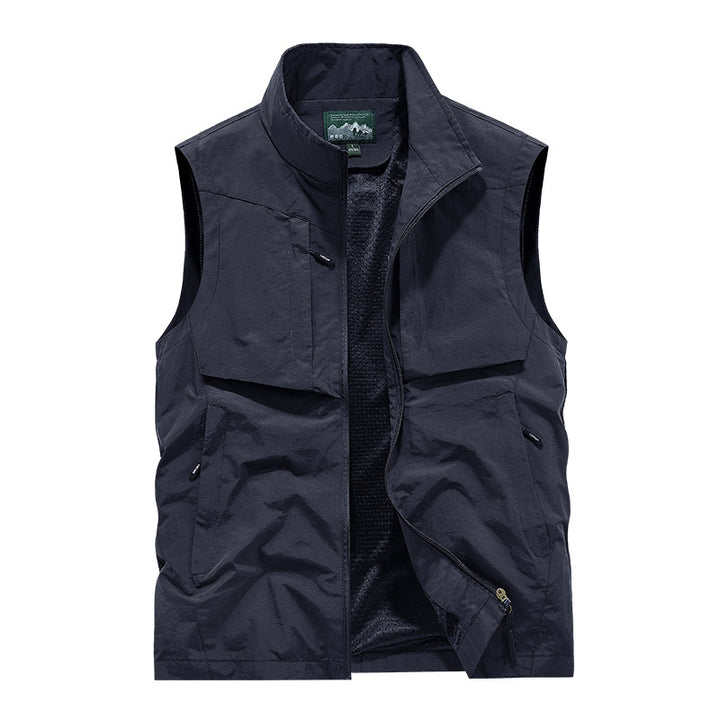 Herren Utility-Outdoorweste mit Mesh-Futter, durchgehendem Reißverschluss und Multifachtaschen Drune