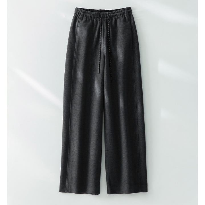 Damen Weite Komfort-Strickhose mit Gummibund und Tunnelzug Drune