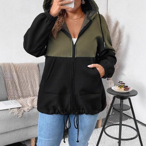 Damen lässige Übergangsjacke mit doppellagigem Fleece und verstellbarem Saum Drune