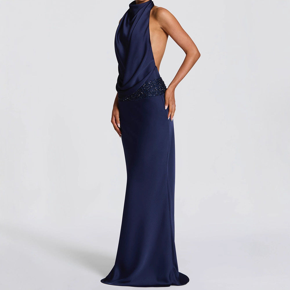 Damen Elegantes Hochzeitskleid mit schimmerndem Taillenband Drune