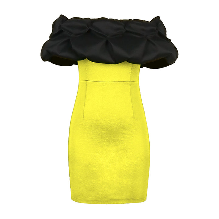 Damen Cocktailkleid mit voluminösem Tüllkragen Drune