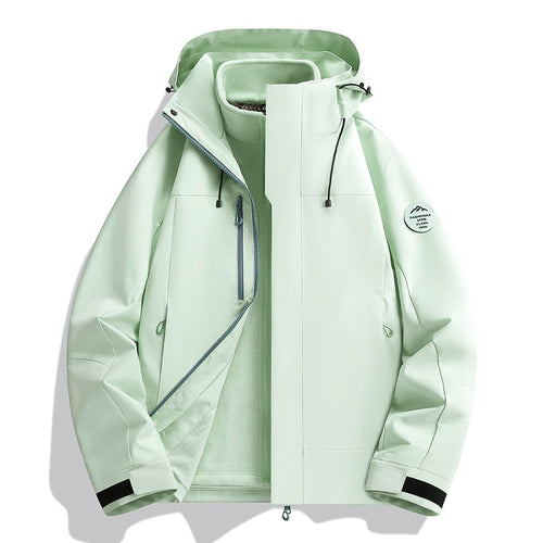Herren Wetterfeste Softshelljacke mit Fleece‑Innenfutter, verstellbarer Kapuze & Reißverschluss‑Brusttasche Drune