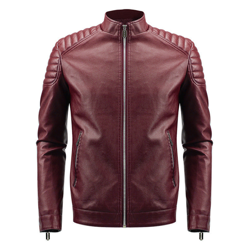 Herren Modische Kunstlederjacke mit strukturiertem Design Drune