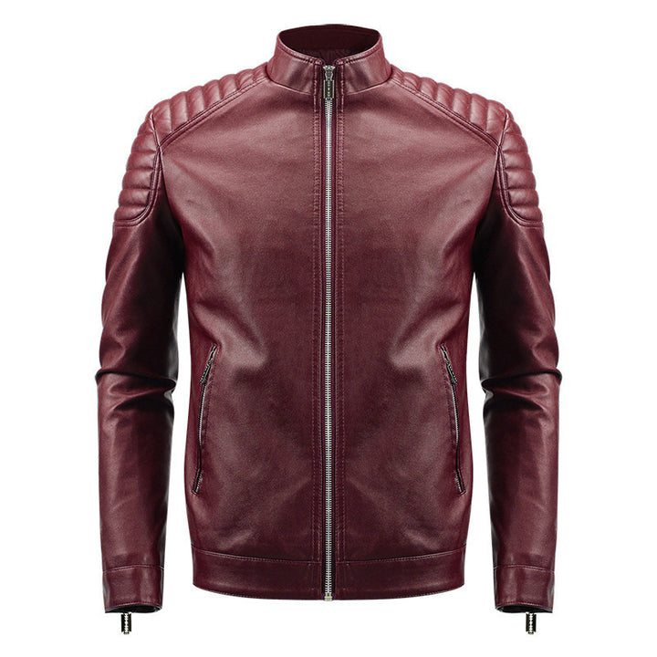 Herren Modische Kunstlederjacke mit strukturiertem Design Drune