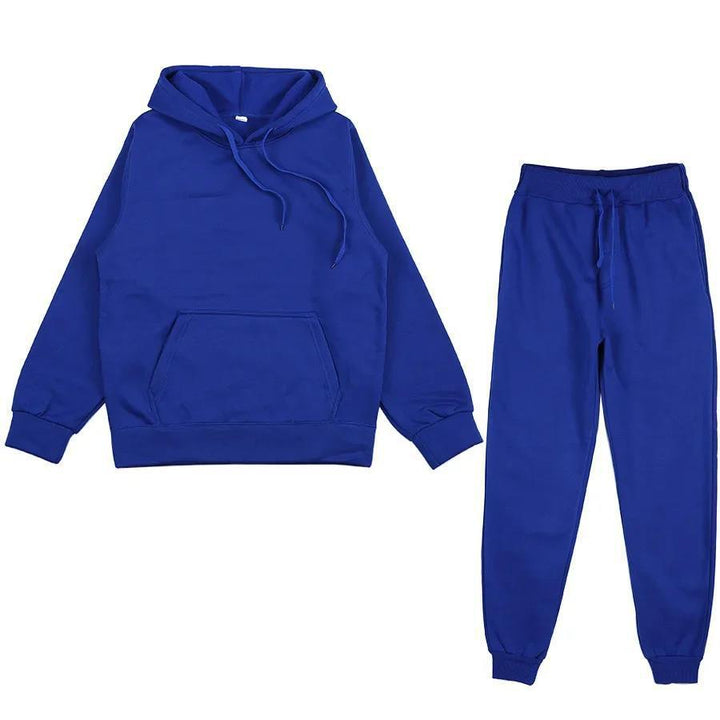 Unisex weiches Lounge-Set mit Oversize-Hoodie, taillenhoher Jogginghose und geripptem Knöchelabschluss Drune