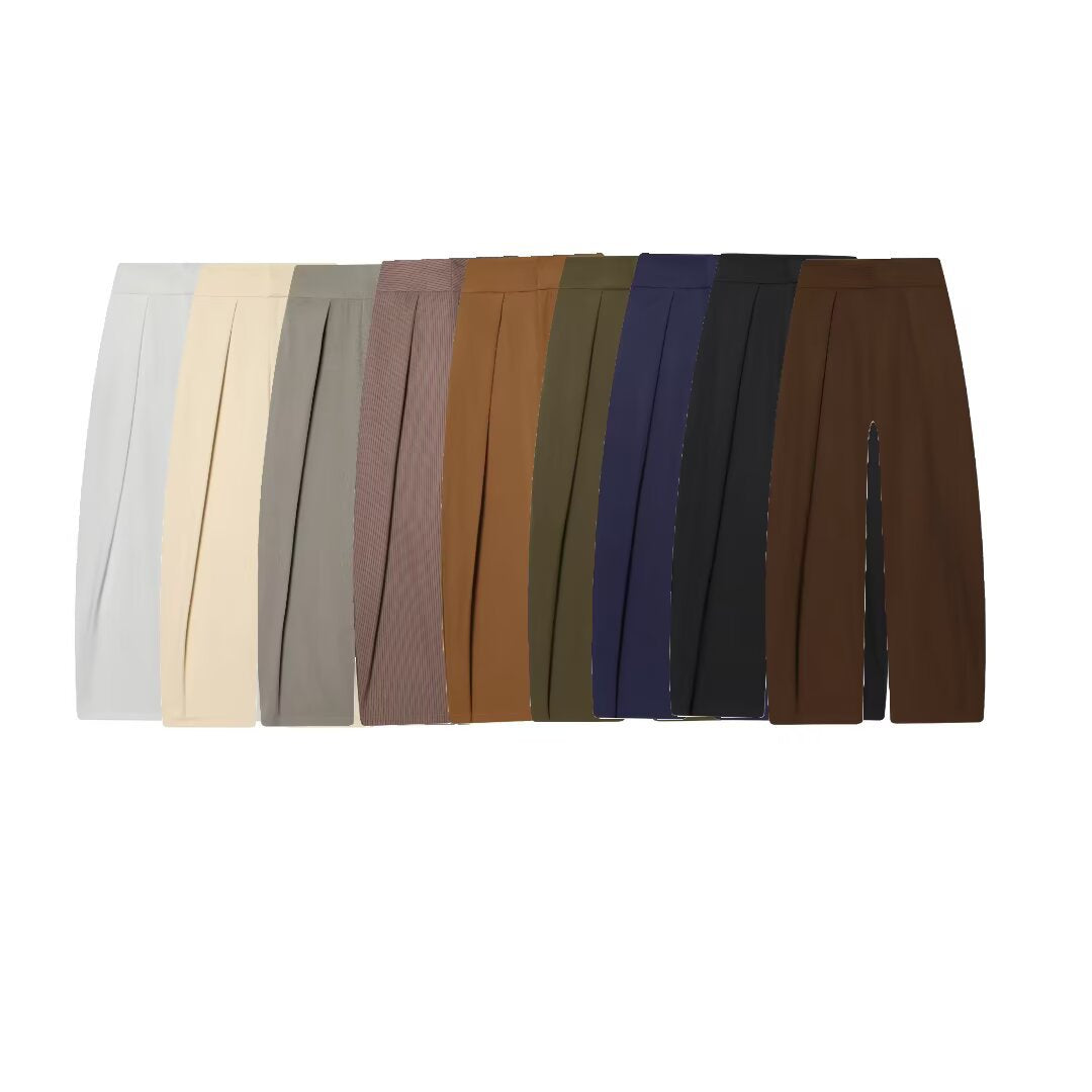 Damen elegante weite Hose mit feinen Falten Drune