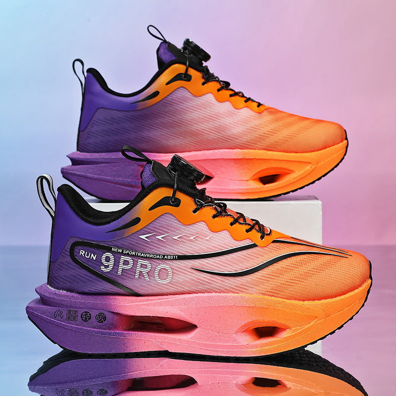Damen Lauf- und Fitness-Sneaker mit Drehverschluss, Luftkammer-Zwischensohle und atmungsaktivem Strickoberteil Drune