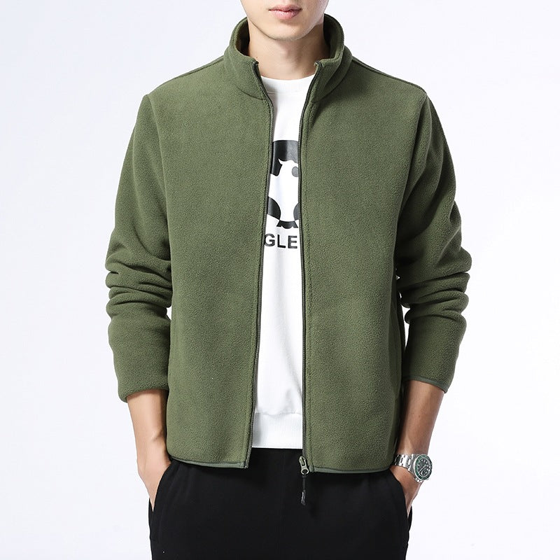 Herren Fleecejacke mit Stehkragen, durchgehendem Reißverschluss & Eingrifftaschen Drune