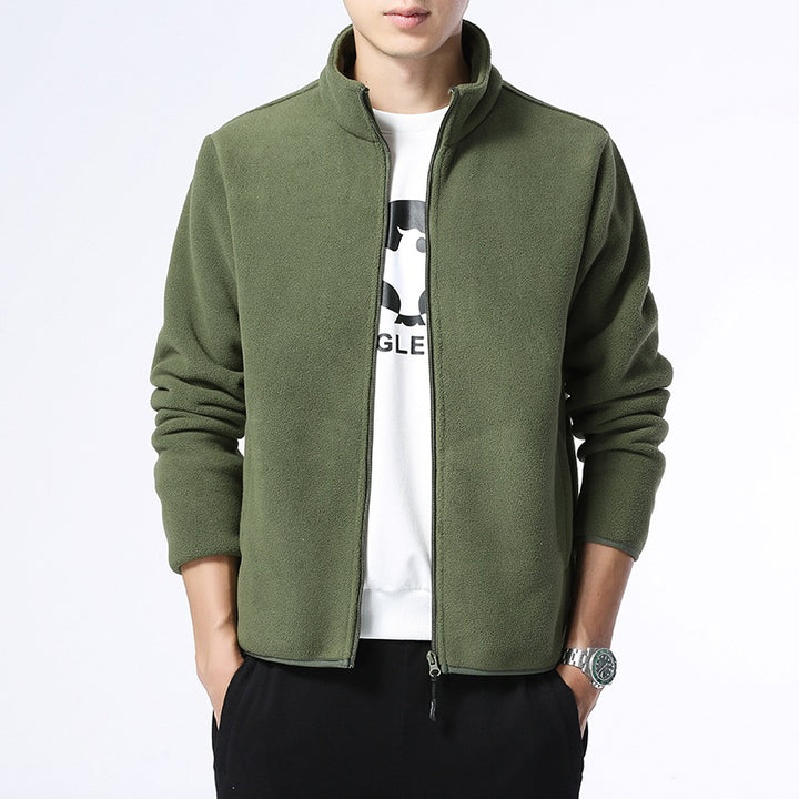 Herren Fleecejacke mit Stehkragen, durchgehendem Reißverschluss & Eingrifftaschen Drune