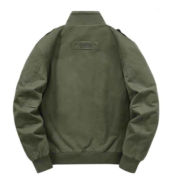 Herren Thermo-Canvasblouson mit durchgehendem Teddyfutter, Rippkragen und Utility‑Pattentaschen Drune