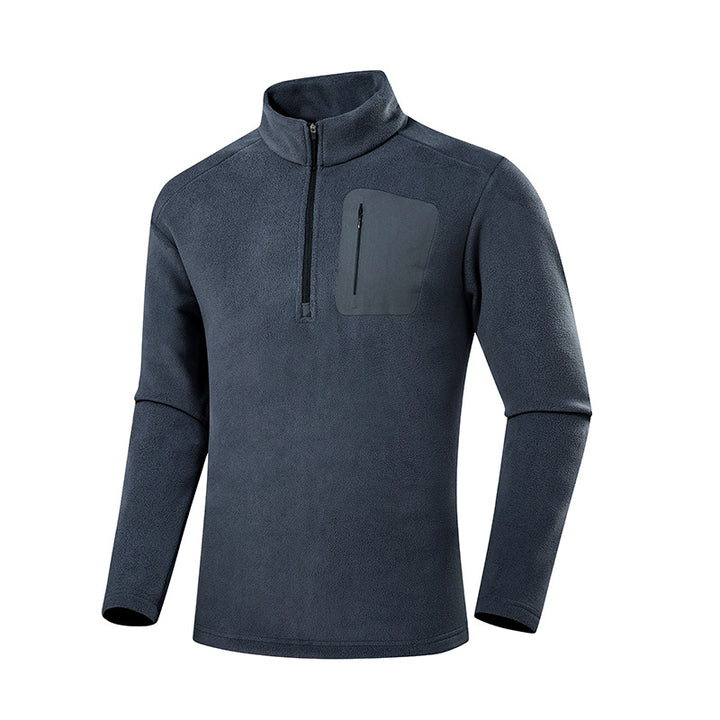 Herren Fleece-Pullover mit Viertel-Reißverschluss und verdeckter Brusttasche Drune