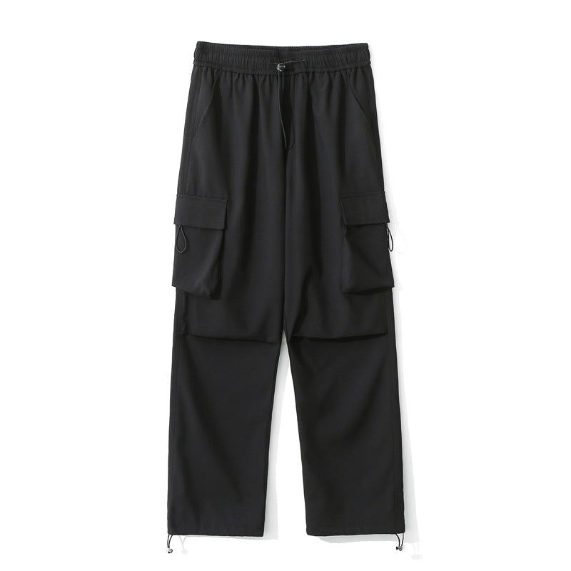 Damen Locker geschnittene Cargo-Hose mit Druckknopf‑Paneelen und Tunnelzugbund Drune