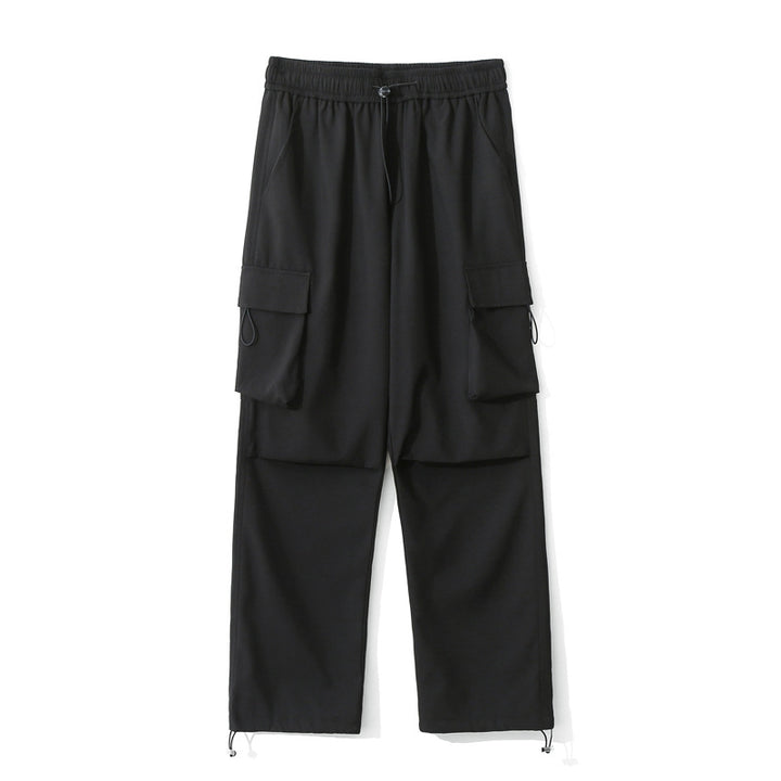 Damen Locker geschnittene Cargo-Hose mit Druckknopf‑Paneelen und Tunnelzugbund Drune