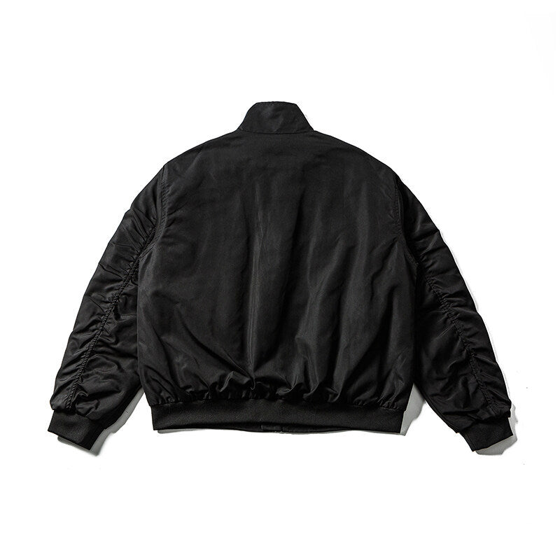 Herren Leichte Bomberjacke im minimalistischen Satin-Look mit Stehkragen und elastischem Saum Drune