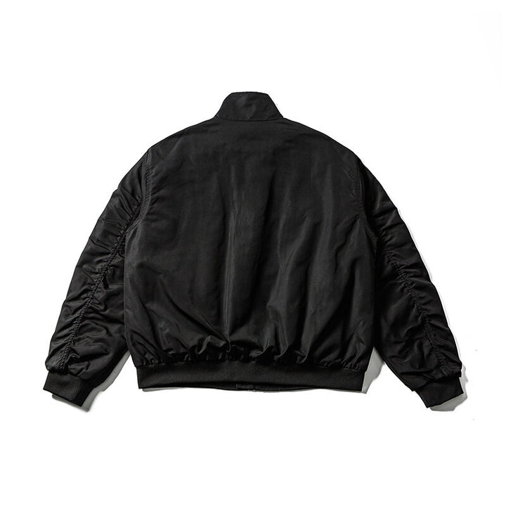 Herren Leichte Bomberjacke im minimalistischen Satin-Look mit Stehkragen und elastischem Saum Drune