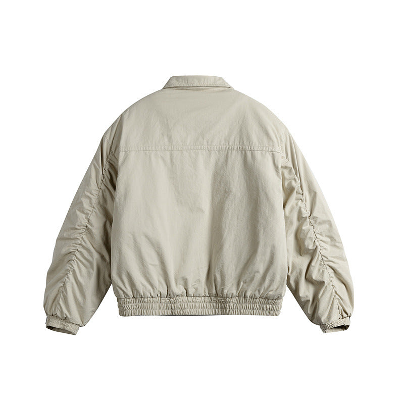 Herren Kurzboxy-Blouson mit Hemdkragen, Utility-Brusttaschen und elastischem Saum Drune