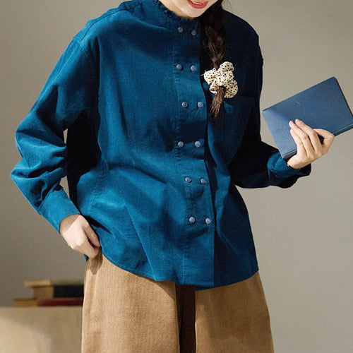 Damen Lässige Bluse mit Rüschensaum Drune