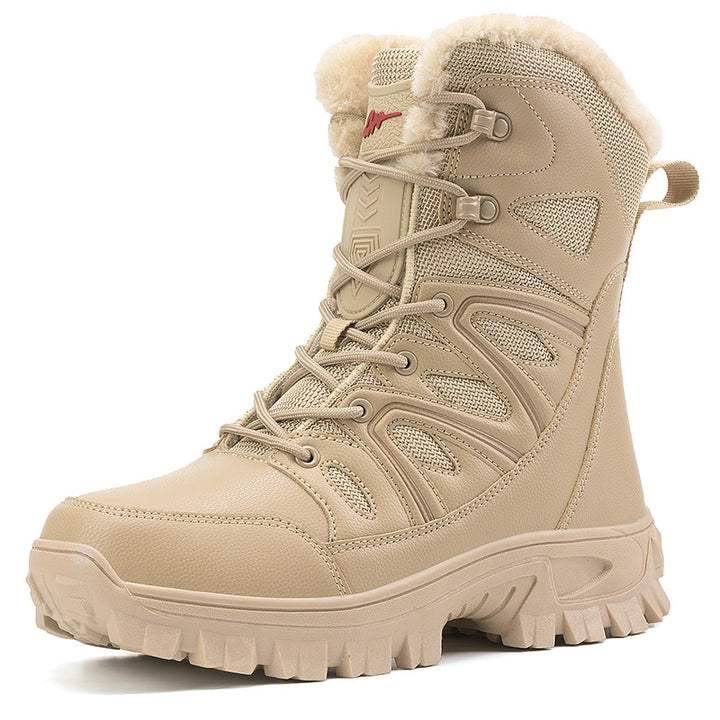 Herren Isolierte knöchelhohe Thermo‑Tactical‑Stiefel mit Kunstfellfutter und griffiger Mehrzonen‑Profilsohle Drune