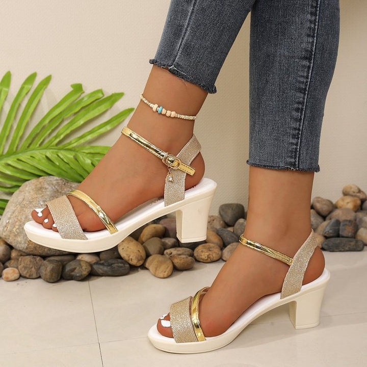 Damen Elegante Slingback Sandalen mit glitzerndem Detail Drune