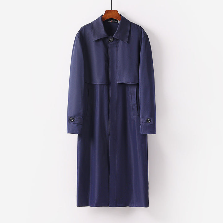 Damen leichter Trenchcoat mit verdeckter Knopfleiste und Schultercape Drune