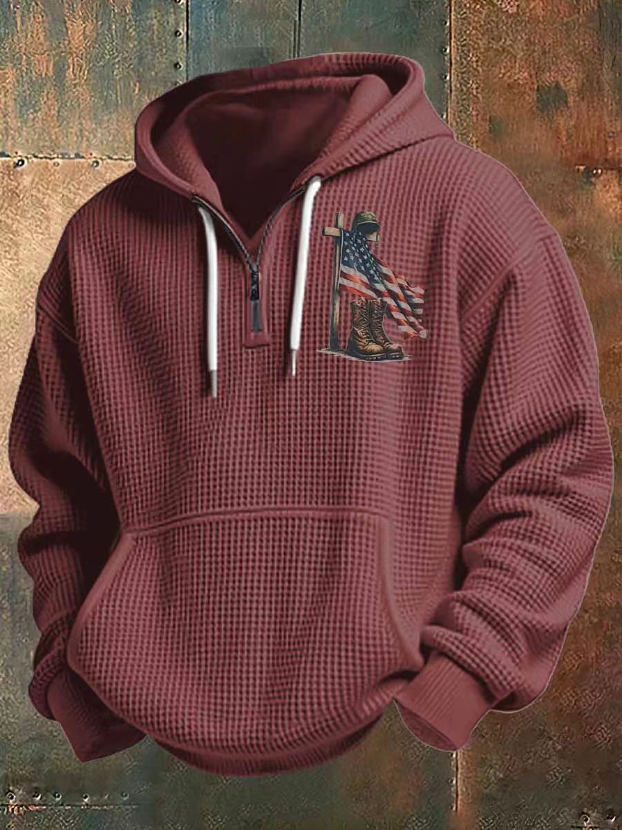 Herren Kapuzensweater mit amerikanischem Flaggenmotiv Drune