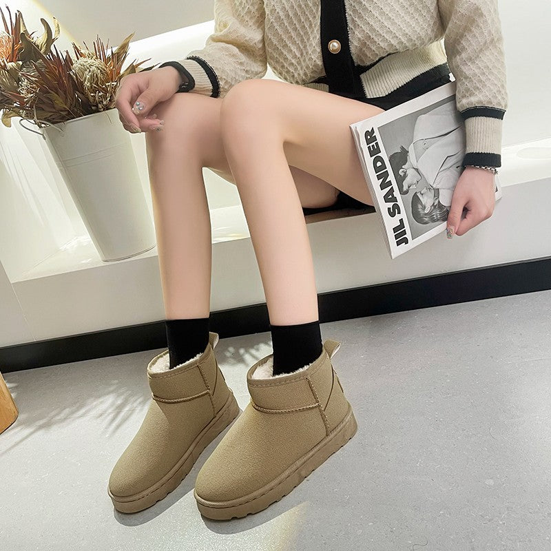 Damen Gefütterte Kurz‑Boots mit Teddyfutter, Slip‑On‑Design und profilierter Gummisohle Drune