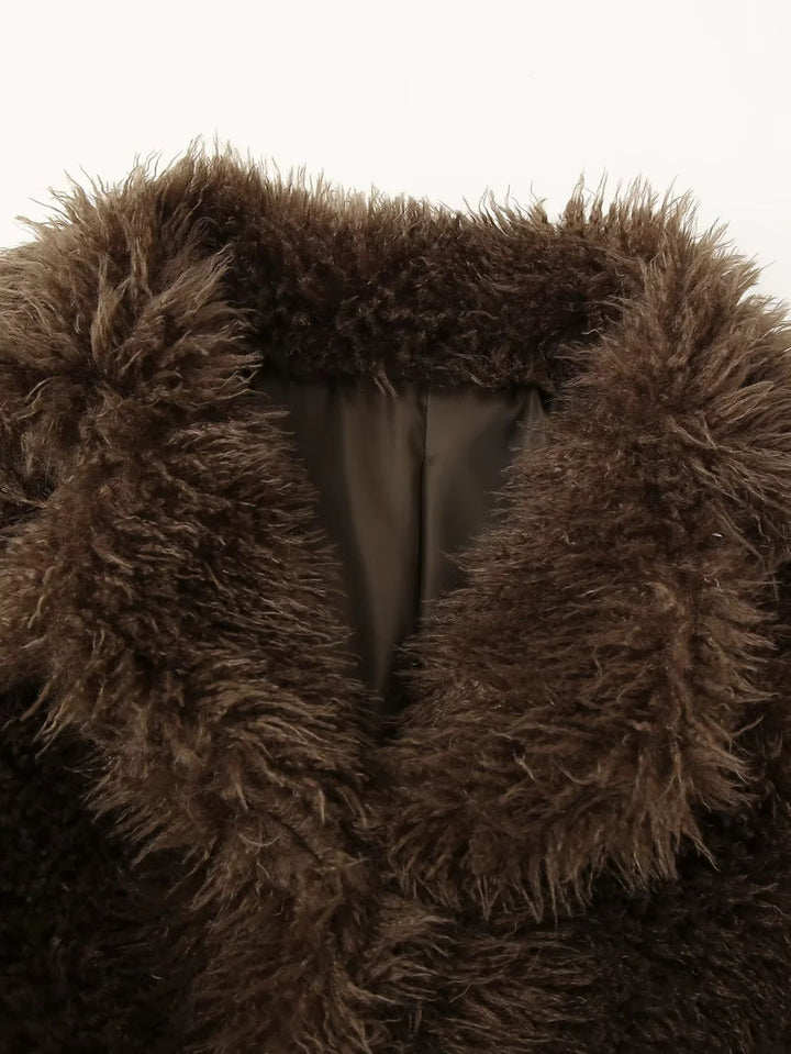Damen Kuschelige Fleecejacke mit großzügigem Kragen und weichem Innenfutter Drune