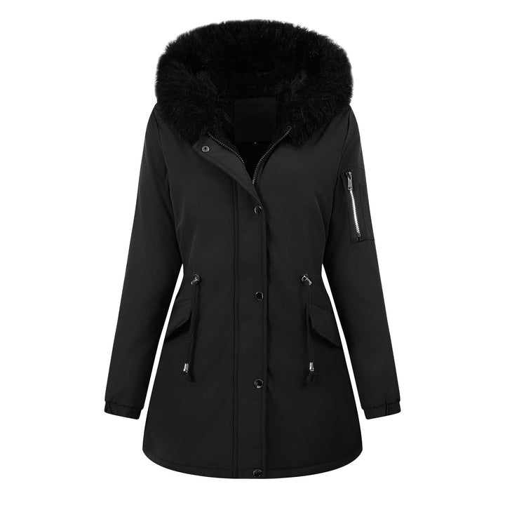Damen Thermo-Parka mit Sherpa-Innenfutter, Kunstfellkapuze und tailliertem Kordelzug Drune