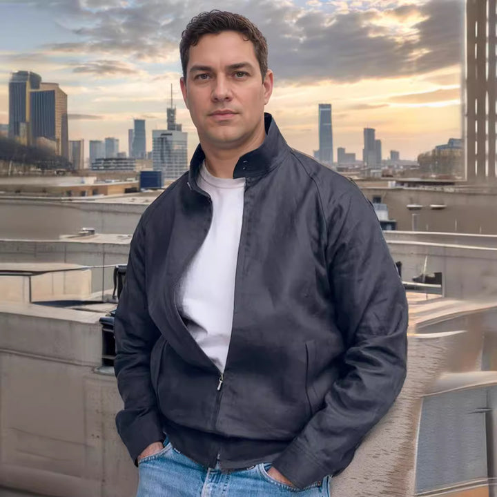 Herren leichte Steppjacke mit hohem Kragen und praktischen Taschen Drune