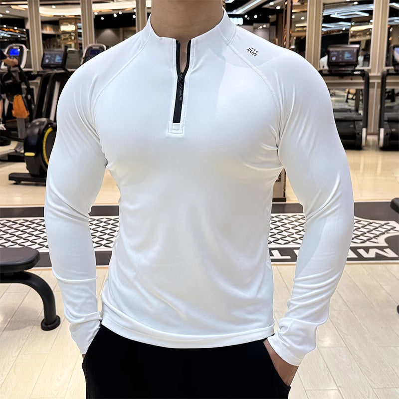 Herren Sportliches Langarmshirt mit Reißverschluss Drune