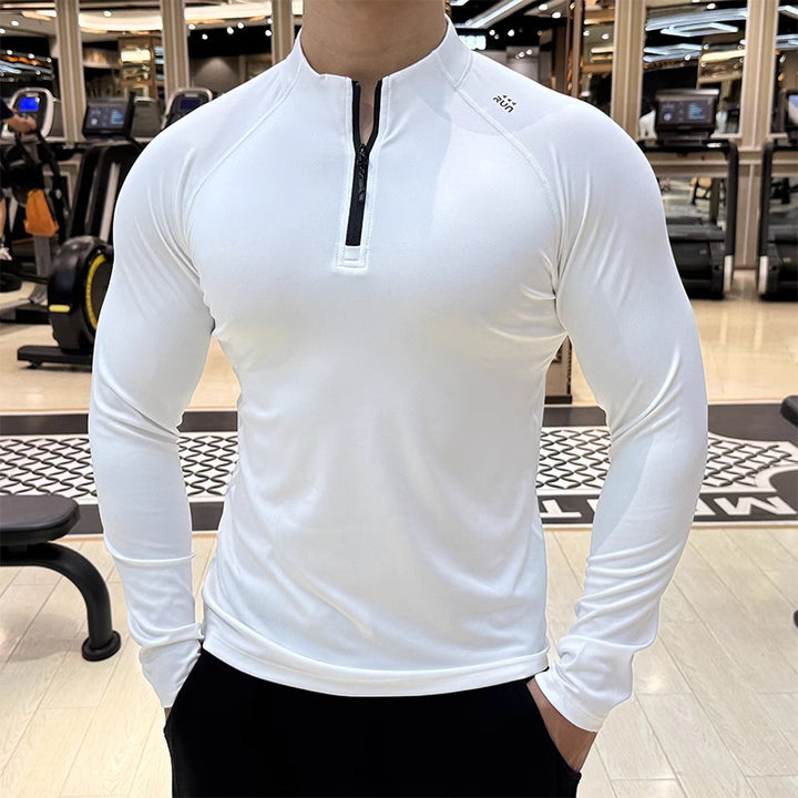 Herren Sportliches Langarmshirt mit Reißverschluss Drune