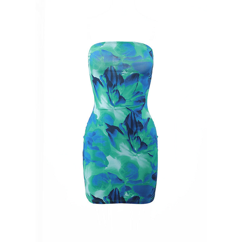 Damen Minikleid mit floralem Print und figurbetontem Schnitt Drune