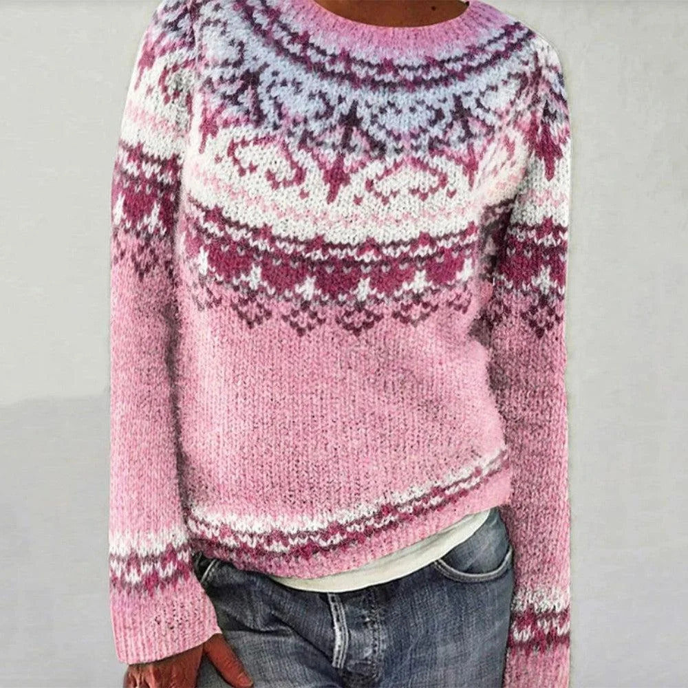 Damen Strickpullover mit einzigartigem Fair-Isle-Muster und lässiger Passform Drune