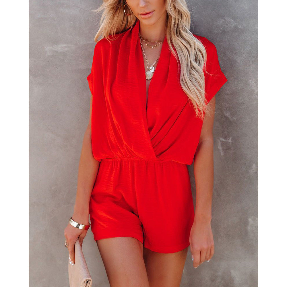 Drune | Frühling Sommer Sexy V-Ausschnitt Lockere Bequeme Overalls Zuhause Multi Farbe Einteilige Kleidung Frauen
