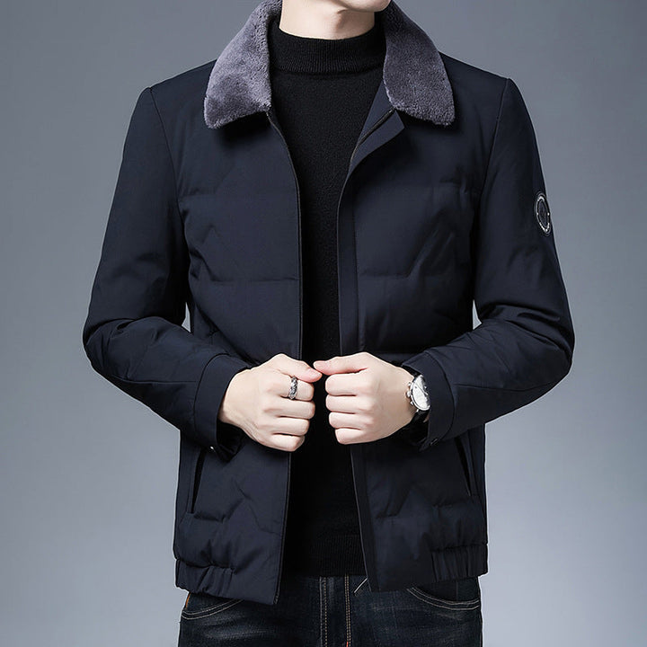 Drune | Puffjacke Slim Fit Abnehmbarer Pelzkragen Gepolstert und Warm Kurzes Modell