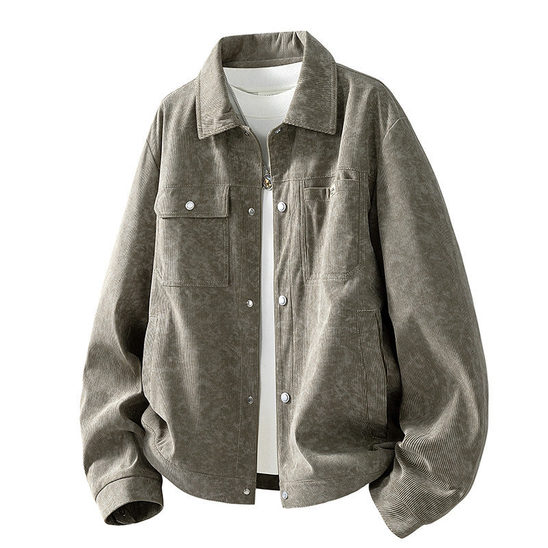 Herren Gemusterte Cordjacke mit praktischen Taschen Drune