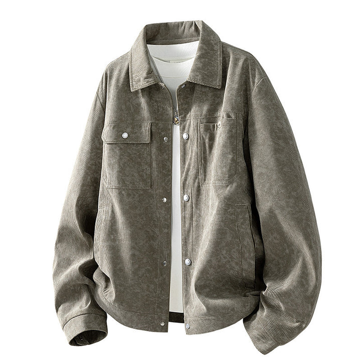 Herren Gemusterte Cordjacke mit praktischen Taschen Drune