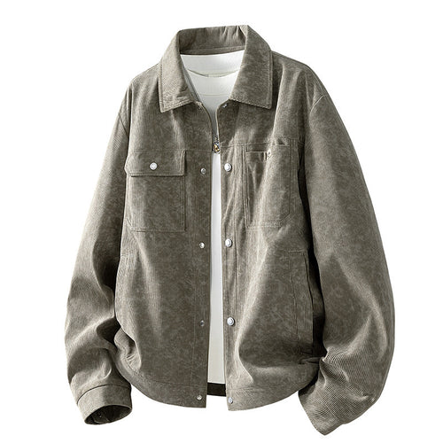 Herren Gemusterte Cordjacke mit praktischen Taschen Drune