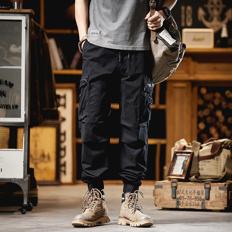 Herren Multifunktionale Cargo-Jogginghose mit D-Ringen, Reißverschluss‑Klappen und elastischen Bündchen Drune