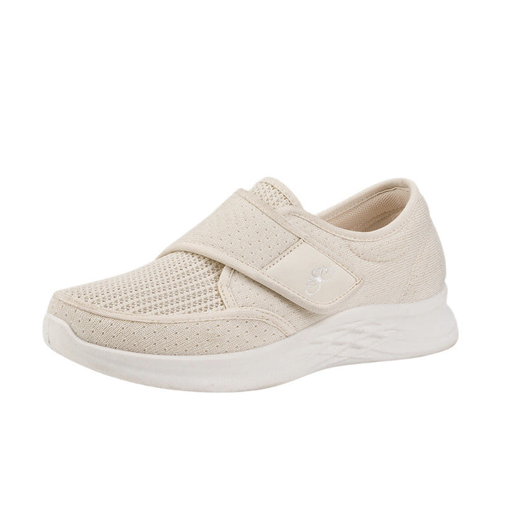 Damen sportliche und atmungsaktive Slipper mit Klettverschluss Drune