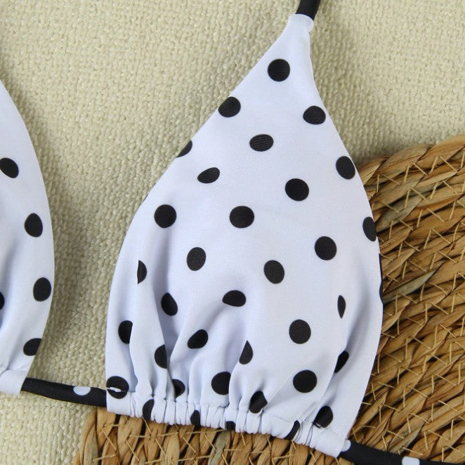 Damen Triangel-Bikini-Set mit modischem Punkte-Design Drune