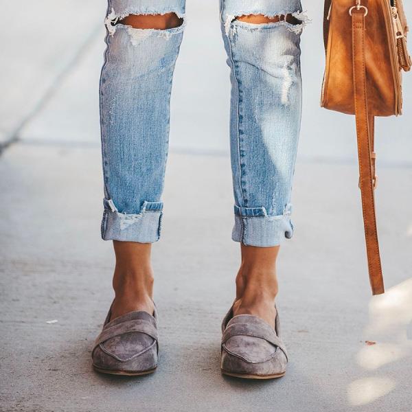 Drune | Slipper Loafers Wildlederlook Für Damen