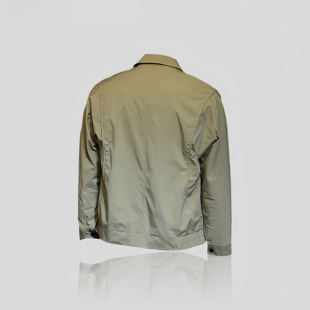Herren Leichte Coachjacke mit Druckknopfleiste, Hemdkragen & windabweisender Mikrofaser Drune
