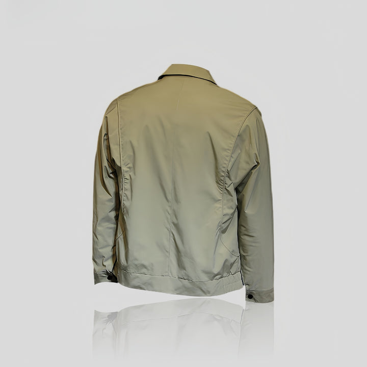 Herren Leichte Coachjacke mit Druckknopfleiste, Hemdkragen & windabweisender Mikrofaser Drune
