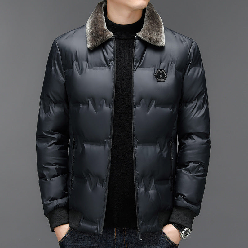 Herren Steppjacke mit abnehmbarem Kunstfellkragen Drune