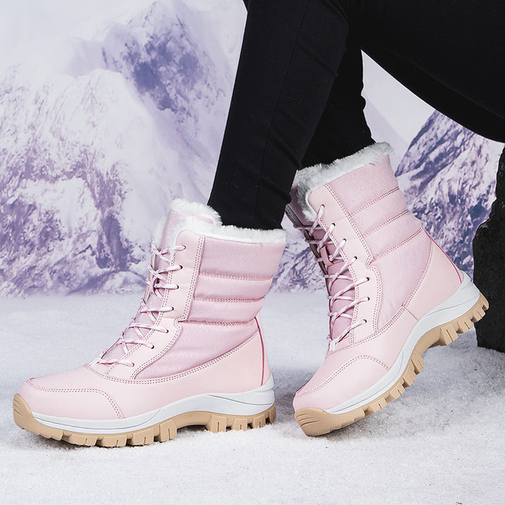 Damen Gefütterte Winterstiefel mit Kunstfellfutter, wasserabweisender Konstruktion und griffiger Profilsohle Drune
