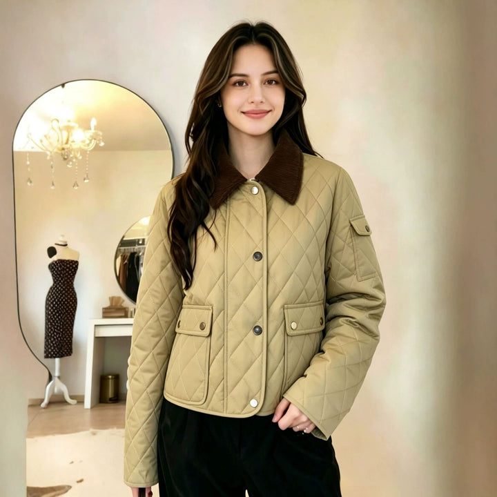 Damen Modische Kurzjacke mit Steppdesign Drune
