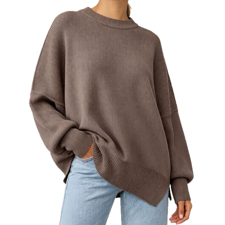 Damen Kastiger Feinstrickpullover mit asymmetrischem Zipfelsaum Drune