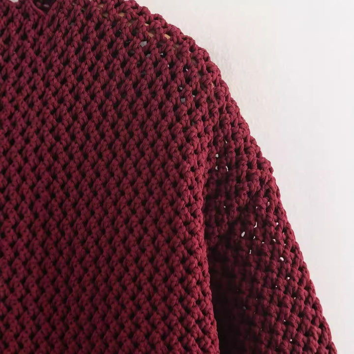 Damen Strickjacke mit strukturiertem Gewebe und metallischen Knöpfen Drune