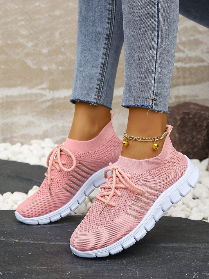 Damen komfortable und atmungsaktive Sneaker mit elastischem Netzstoff Drune